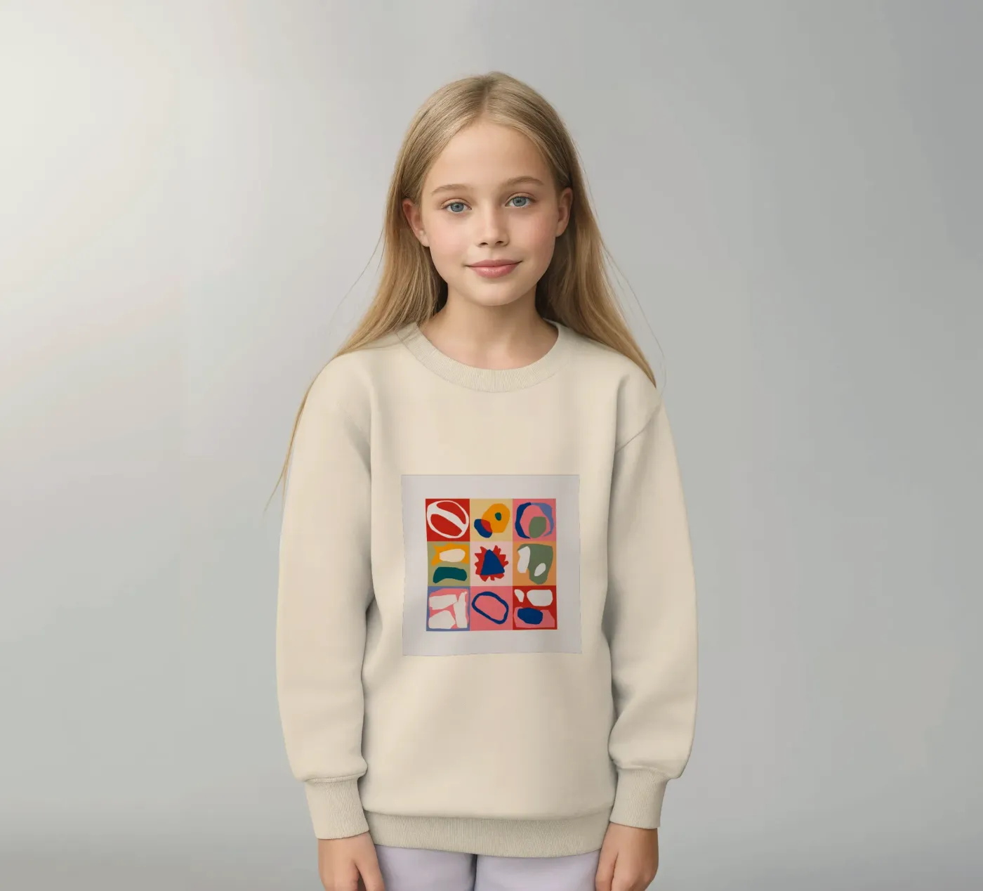 Speelse vormen patchwork kinder sweatshirt van Prism Ritual