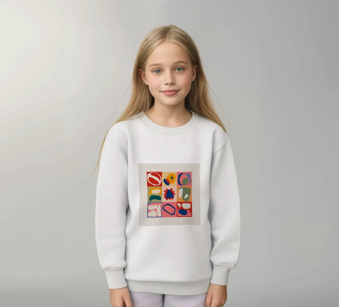 Speelse vormen patchwork kinder sweatshirt van Prism Ritual