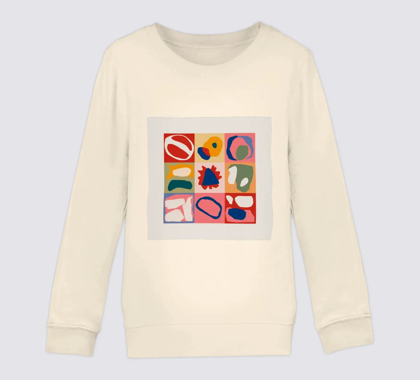Speelse vormen patchwork kinder sweatshirt van Prism Ritual