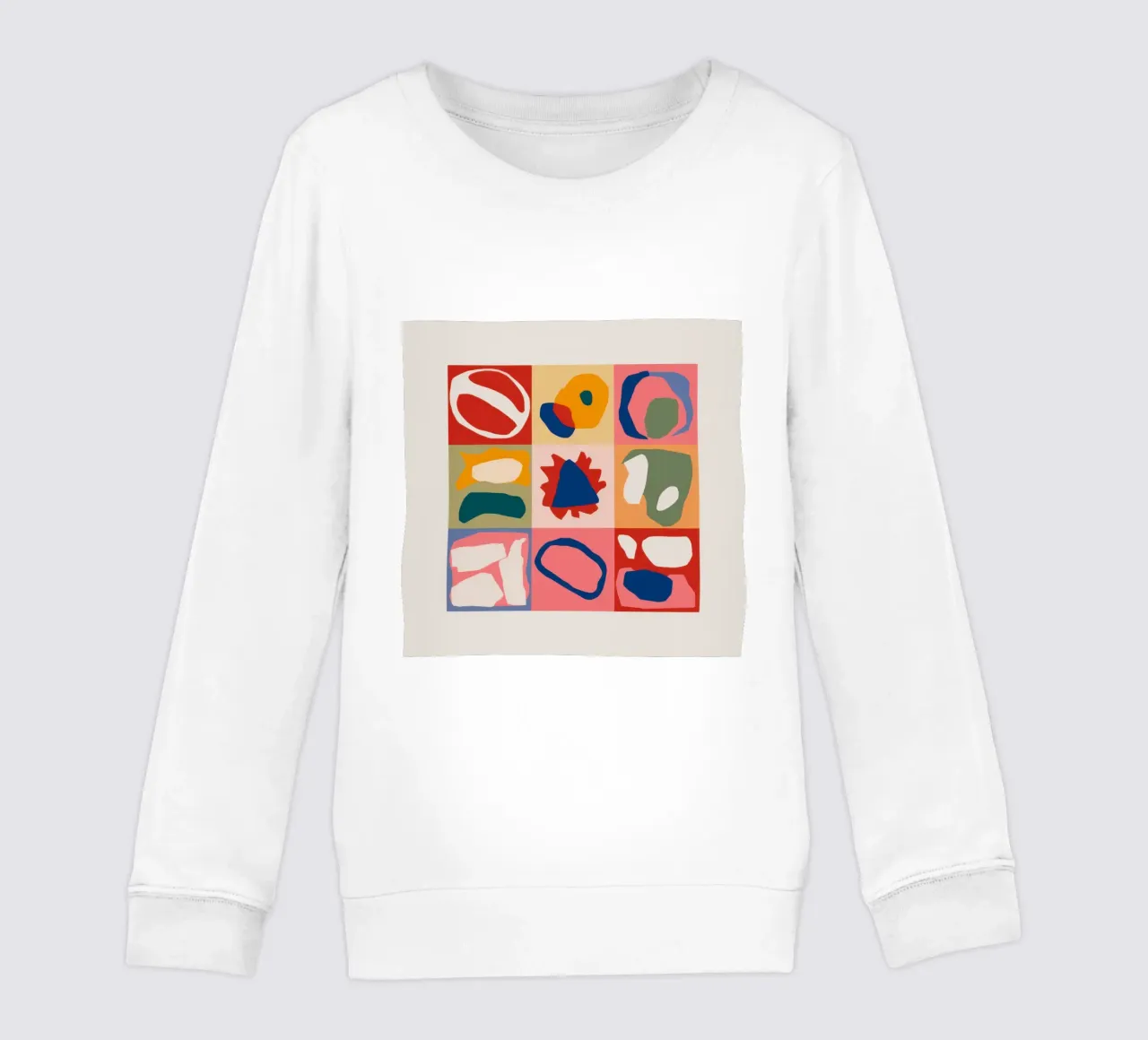 Patchwork di forme giocose felpa bambino da Prism Ritual