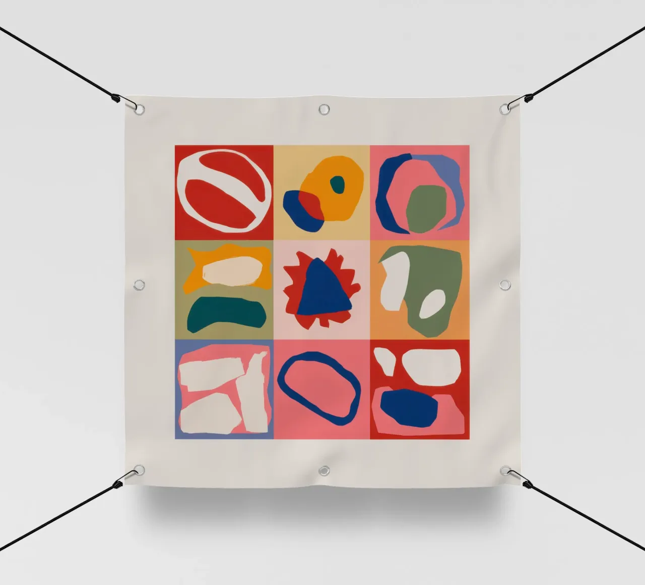 Patchwork di forme giocose telo in pvc da Prism Ritual