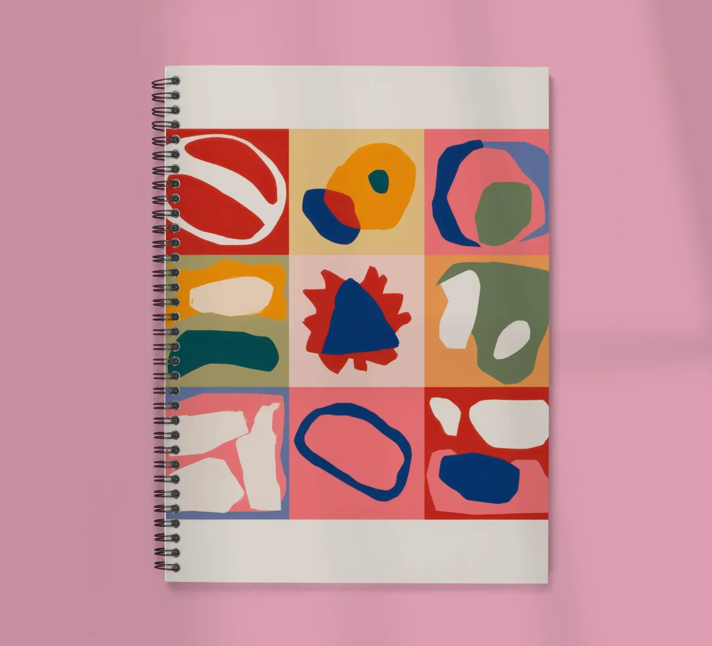 Playful Shape Patchwork spiral notebook by Prism Ritual