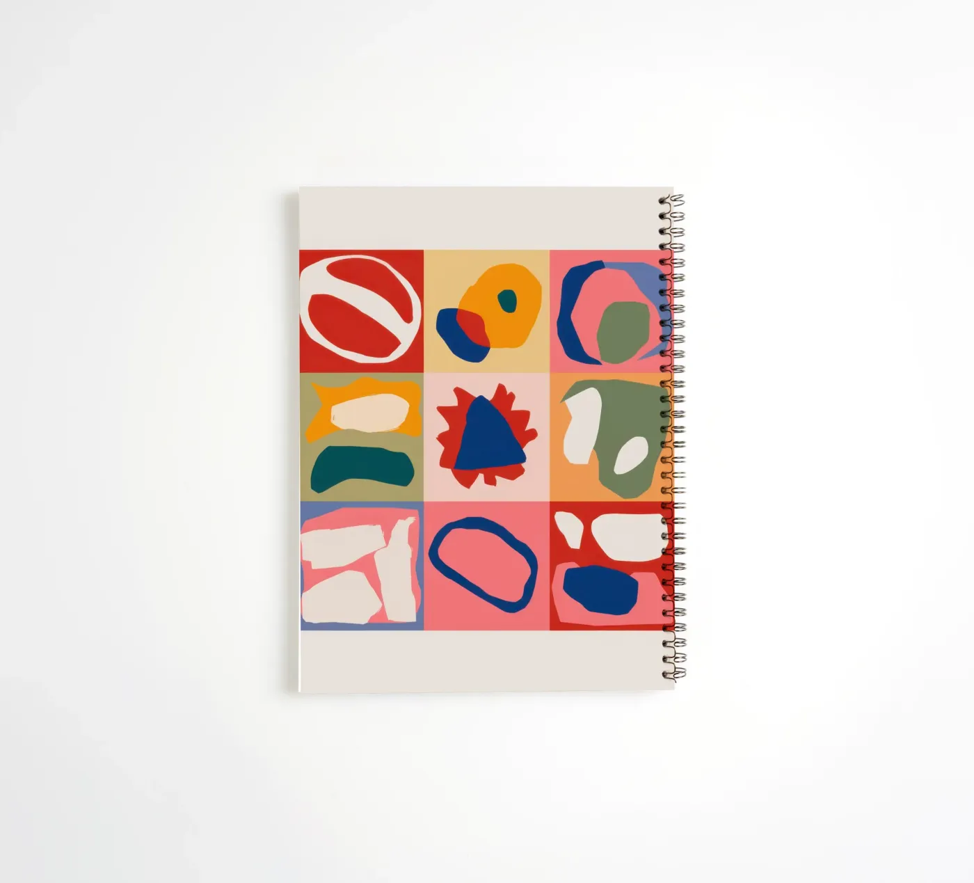 Playful Shape Patchwork spiral notebook by Prism Ritual