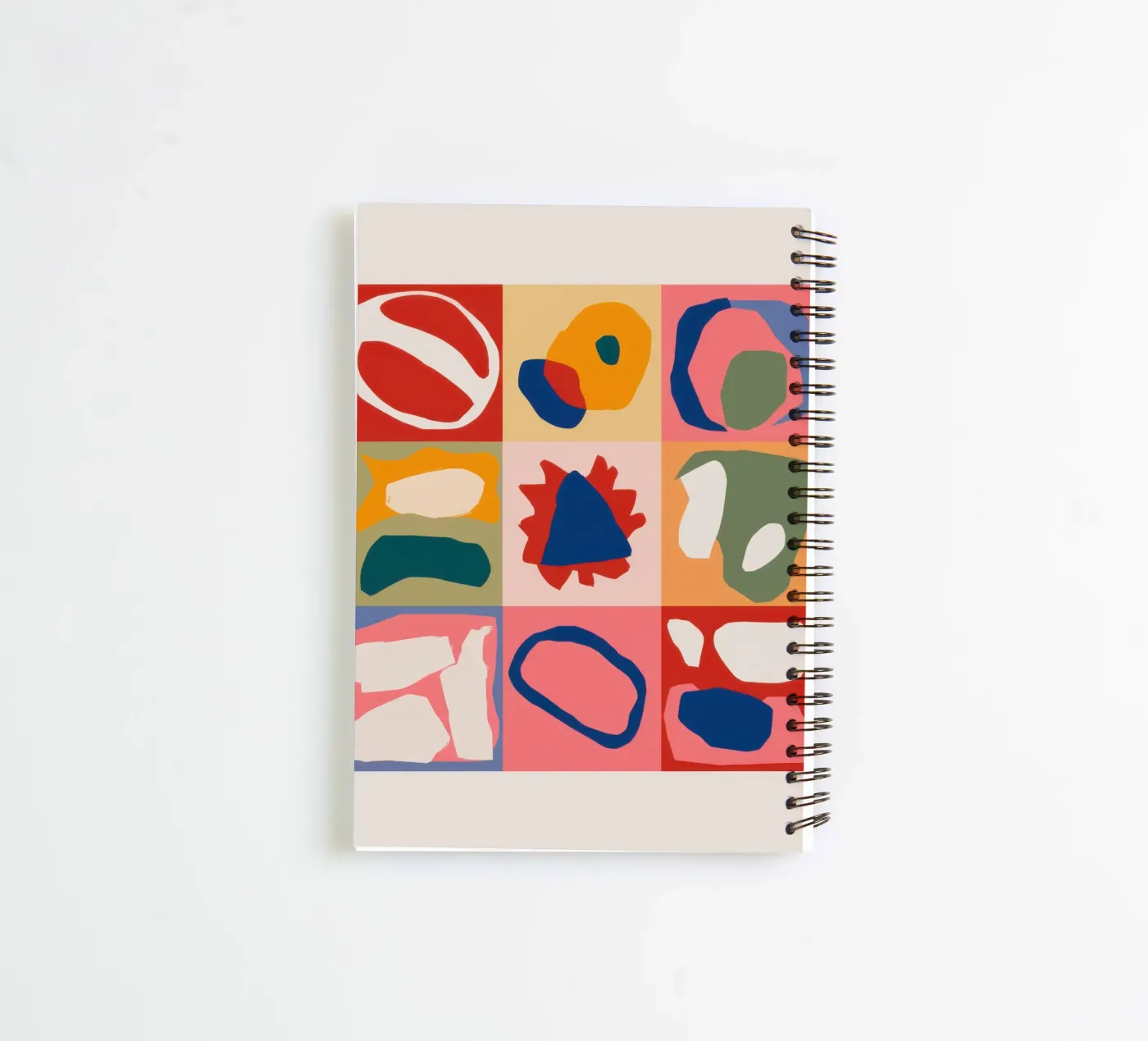Playful Shape Patchwork spiral notebook by Prism Ritual