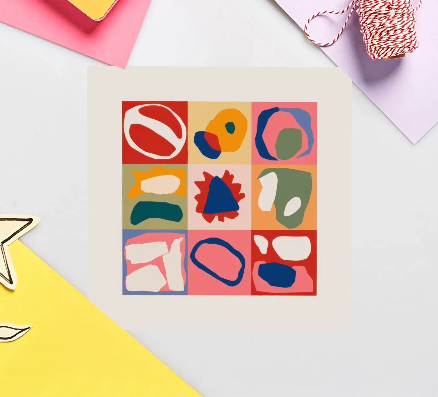 Playful Shape Patchwork Sticker von Prism Ritual