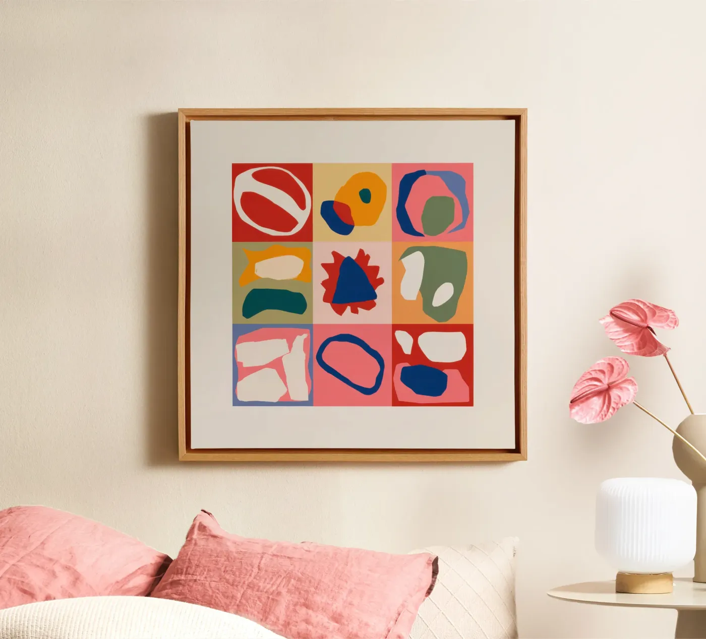 Playful Shape Patchwork canvas by Prism Ritual