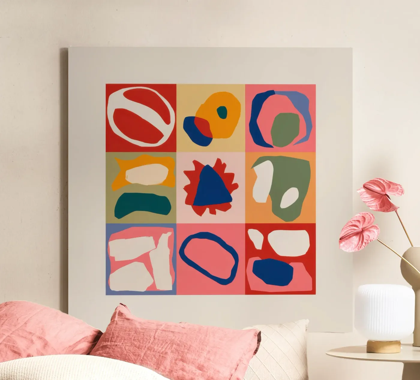 Playful Shape Patchwork canvas by Prism Ritual