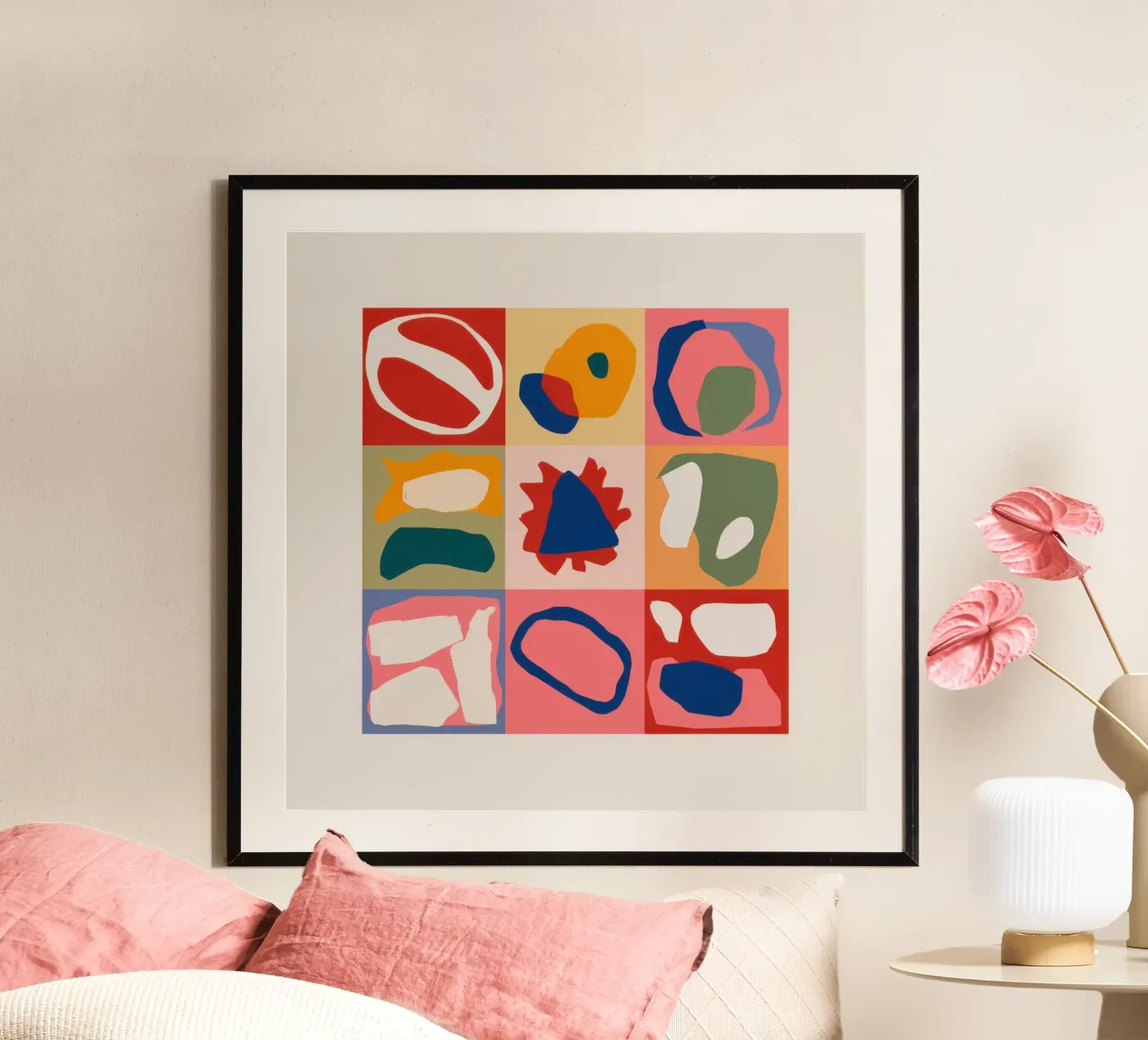 Playful Shape Patchwork Poster von Prism Ritual