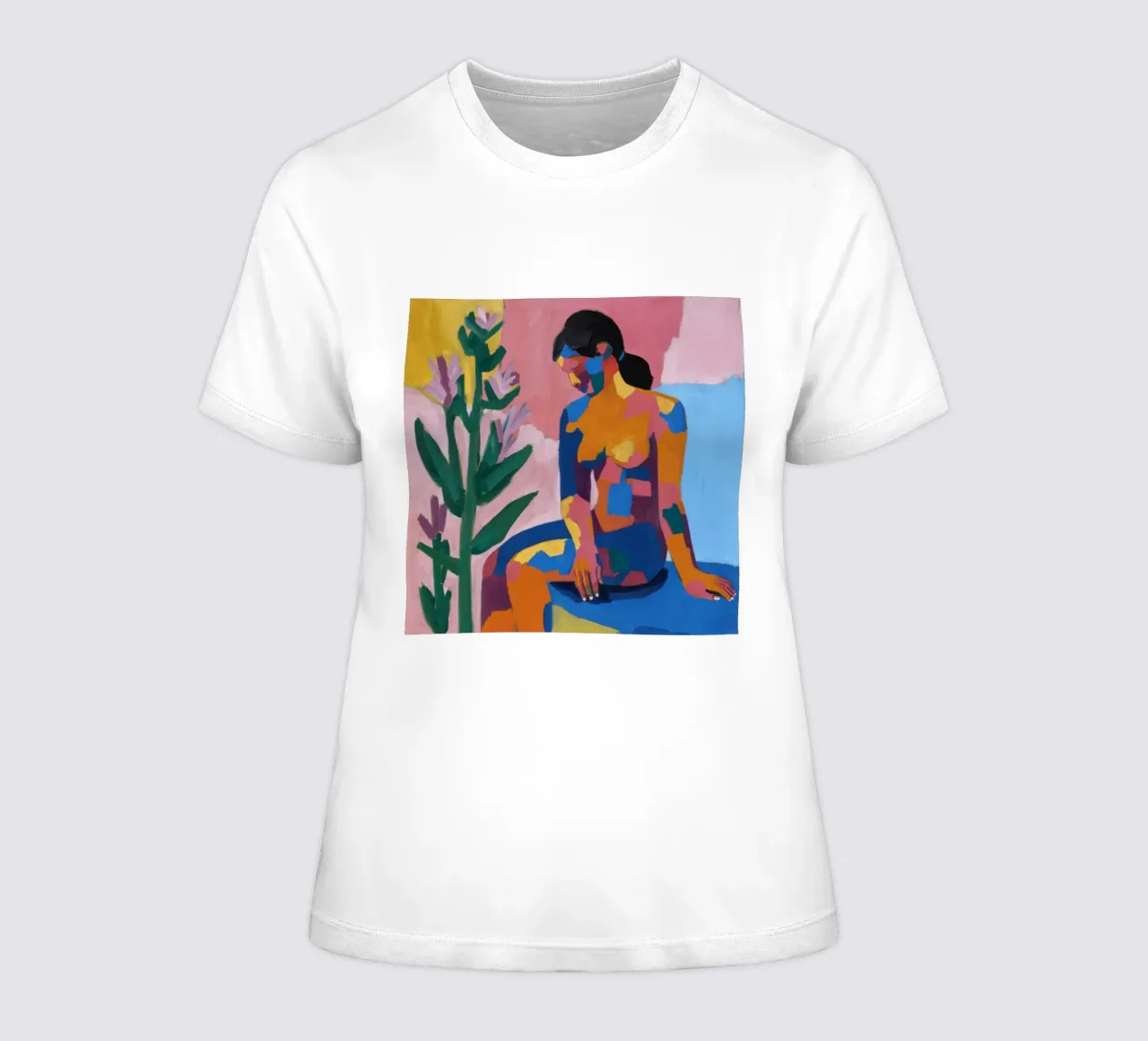 Figures in a Garden women's fitted t-shirt by Flock Reverie