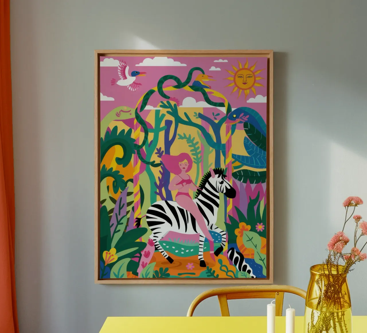 Jungle Gestreepte Zwerver canvas van Prism Ritual