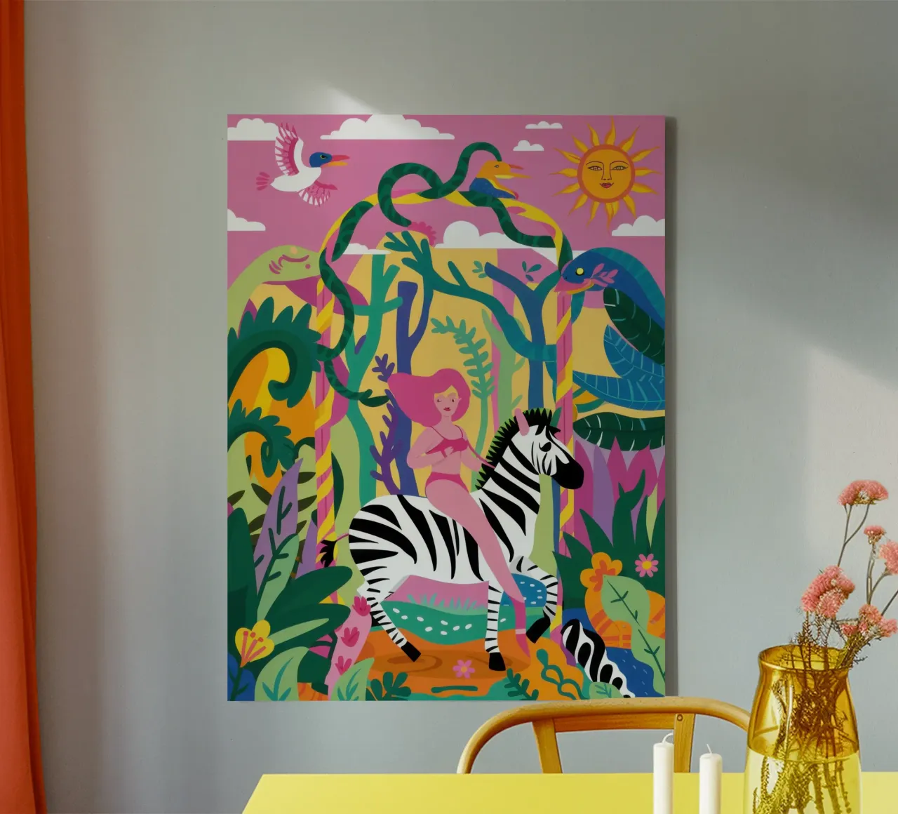 Jungle Gestreepte Zwerver canvas van Prism Ritual