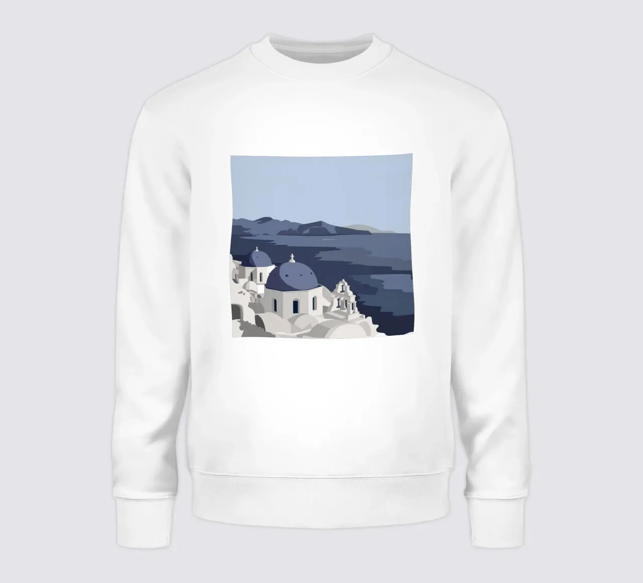 Blue Domes of Greece sweatshirt by Flock Reverie