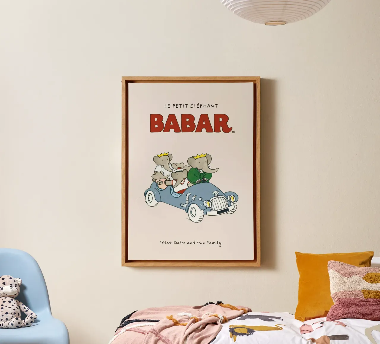 Babar - Incontra Babar e la sua famiglia tela con Cornice a cassetta da muench benjamin
