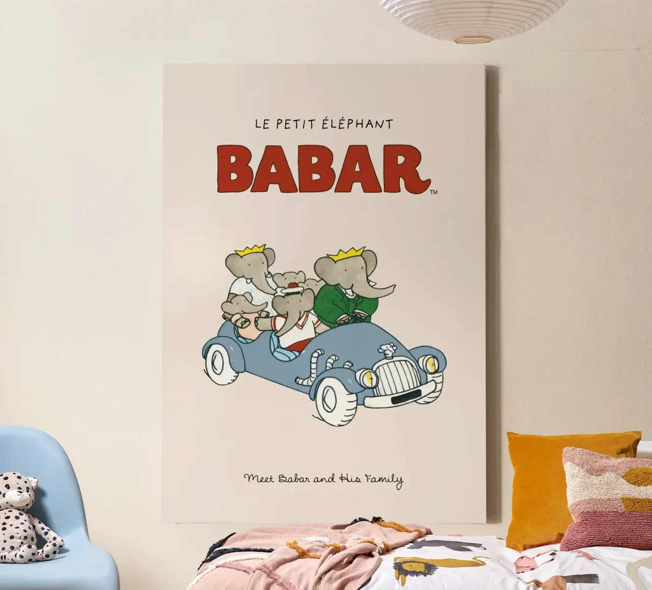 Babar - Incontra Babar e la sua famiglia tela con Cornice a cassetta da muench benjamin