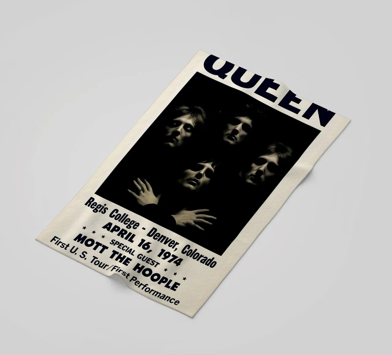 Queen Regis College Fieldhouse Denver, Colorado 16 1974 beach towel by DGUnder