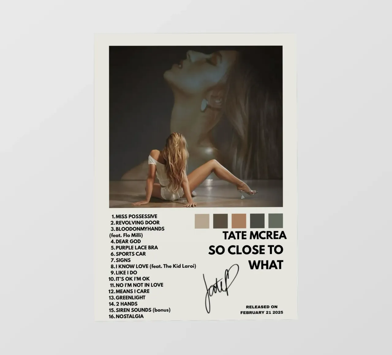 Tate McRae So Close To What Poster dell'album telo in pvc da sarahshop