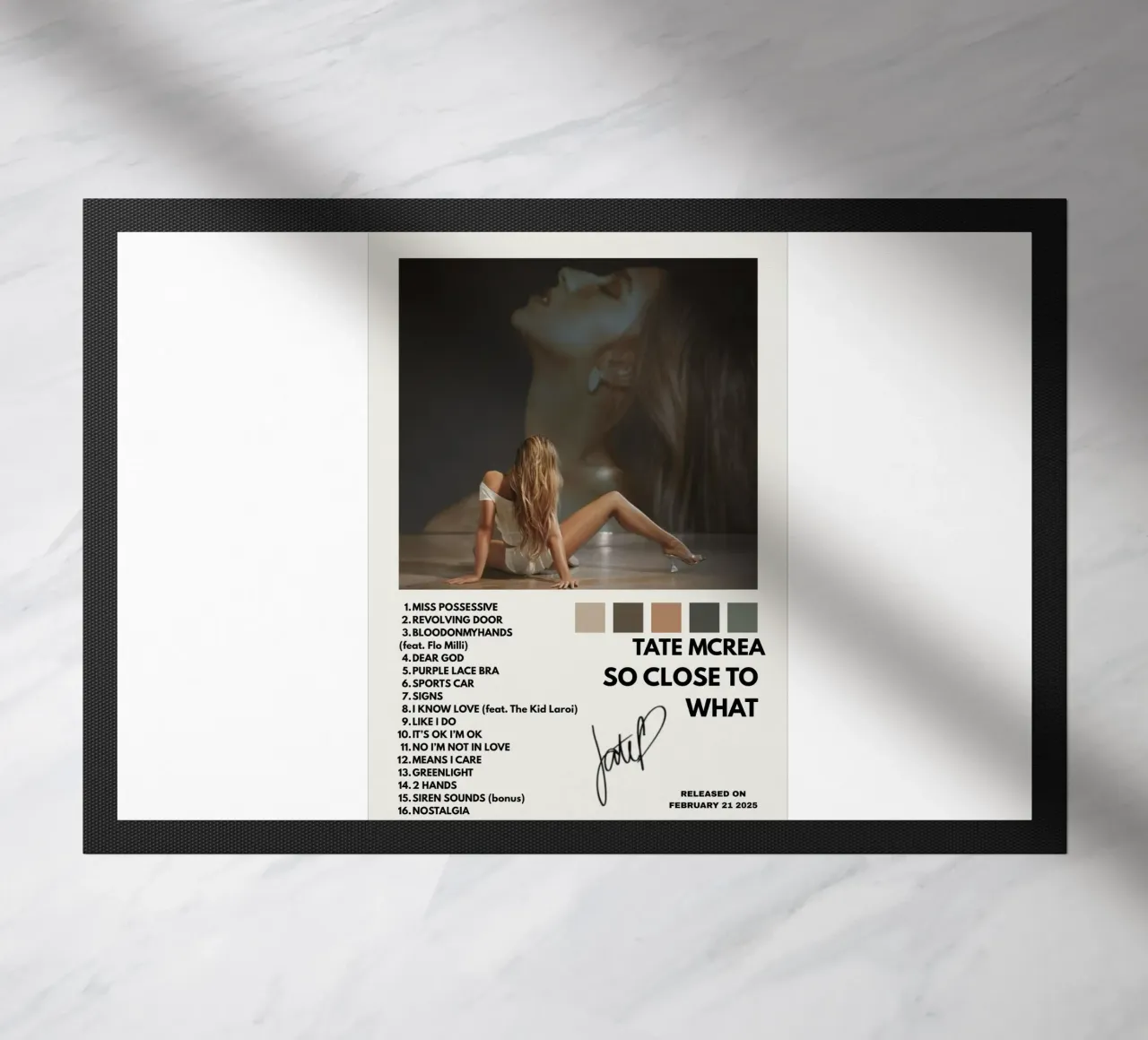 Tate McRae So Close To What Poster dell'album zerbino da sarahshop