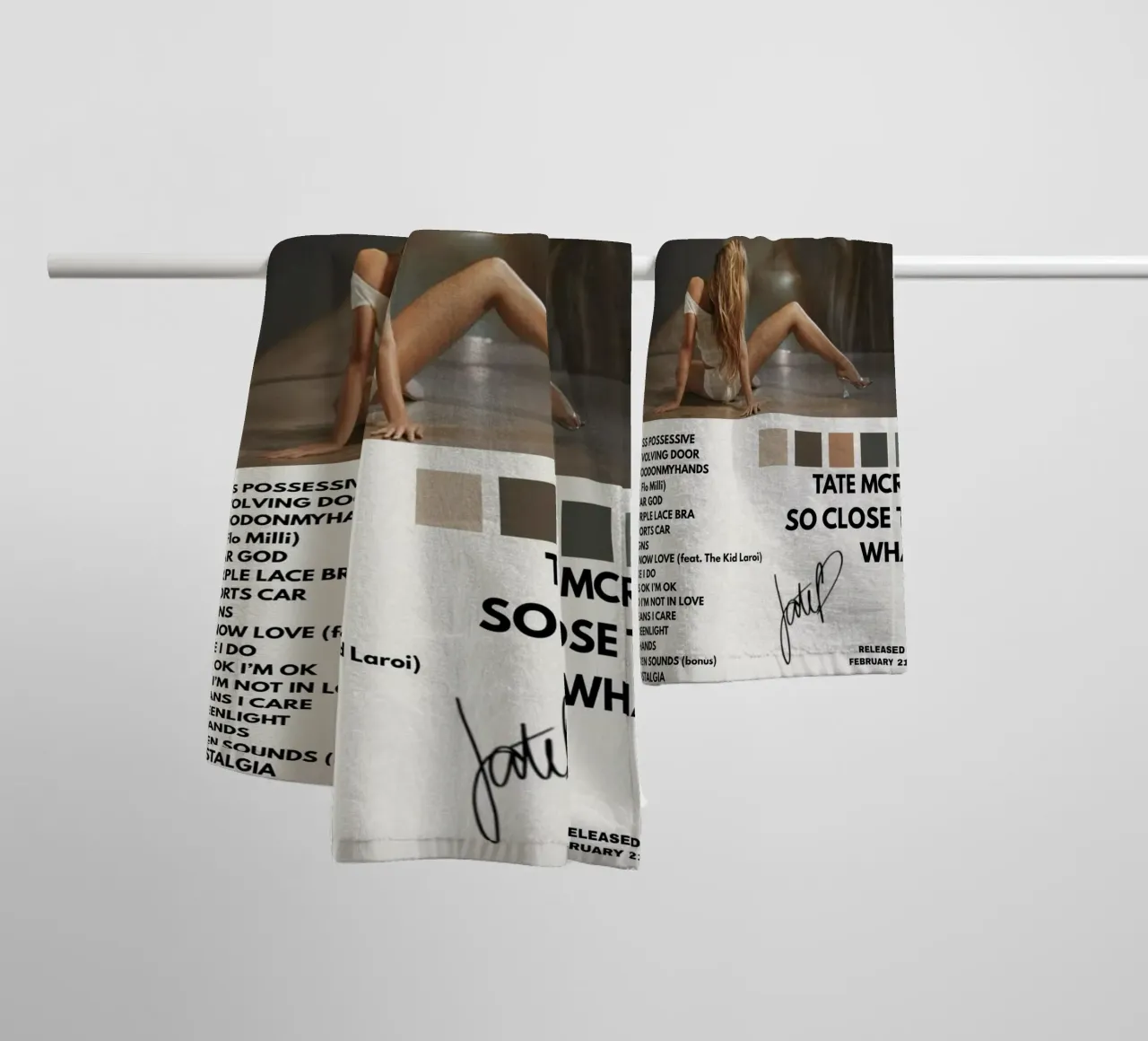 Tate McRae So Close To What Album Poster towel by sarahshop