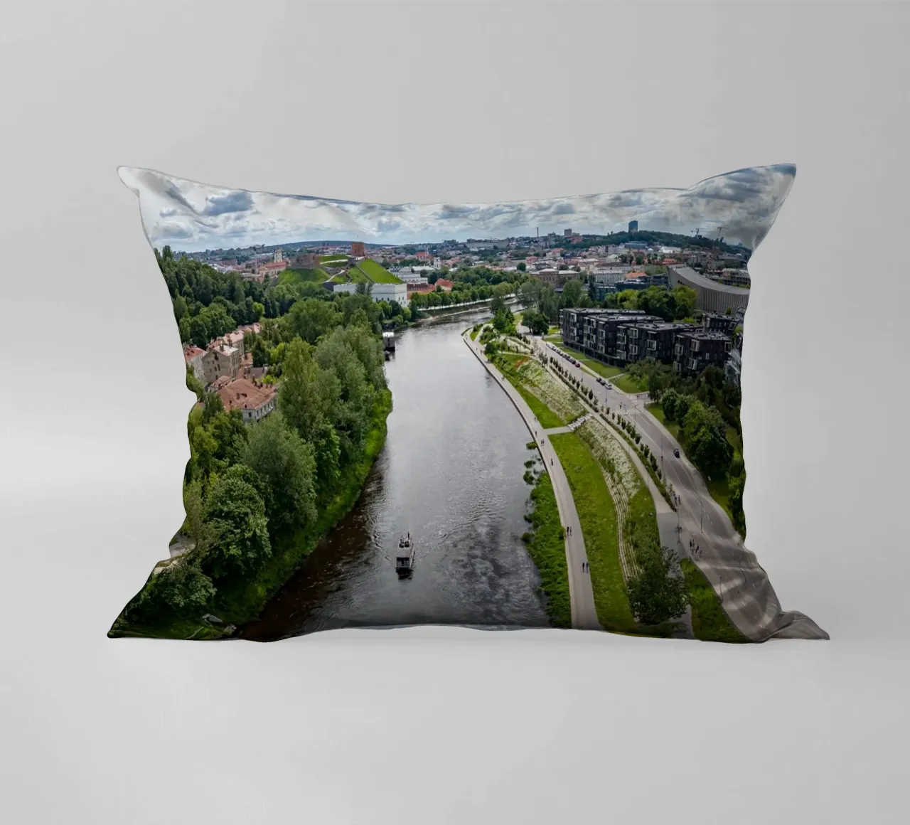 Veduta aerea di Vilnius, Lituania cuscino da anderm