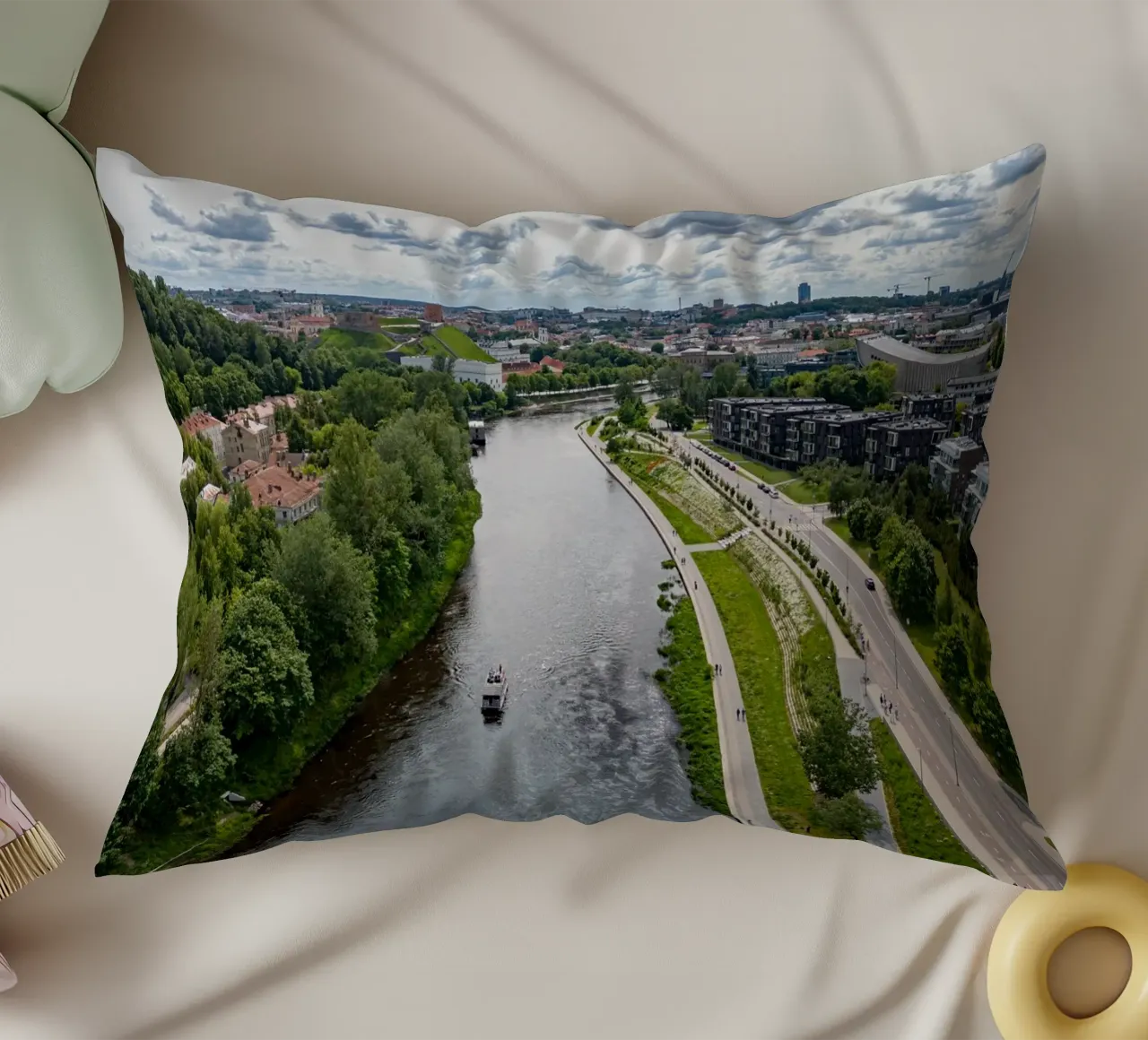 Veduta aerea di Vilnius, Lituania cuscino da anderm