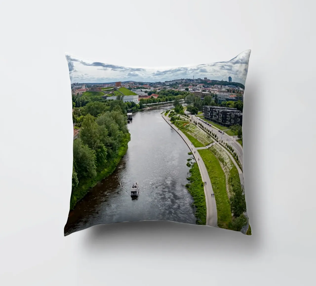 Veduta aerea di Vilnius, Lituania cuscino da anderm