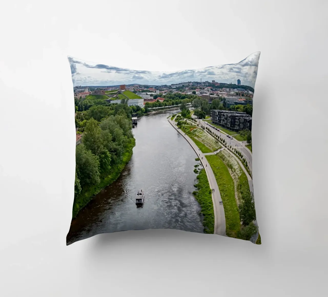 Veduta aerea di Vilnius, Lituania cuscino da anderm