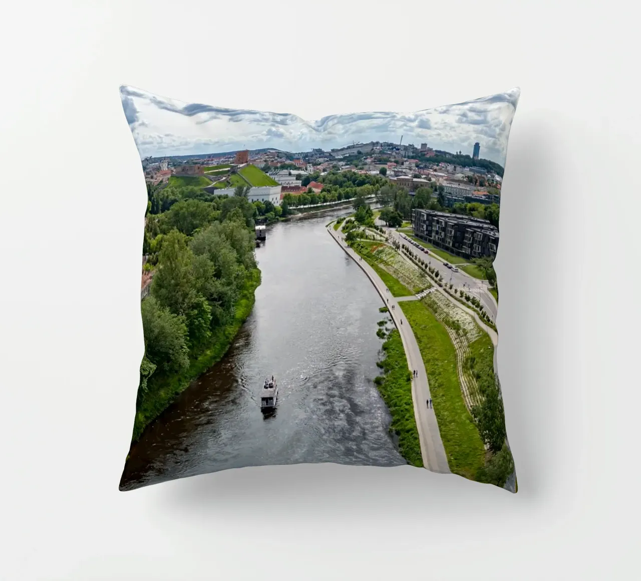 Veduta aerea di Vilnius, Lituania cuscino da anderm
