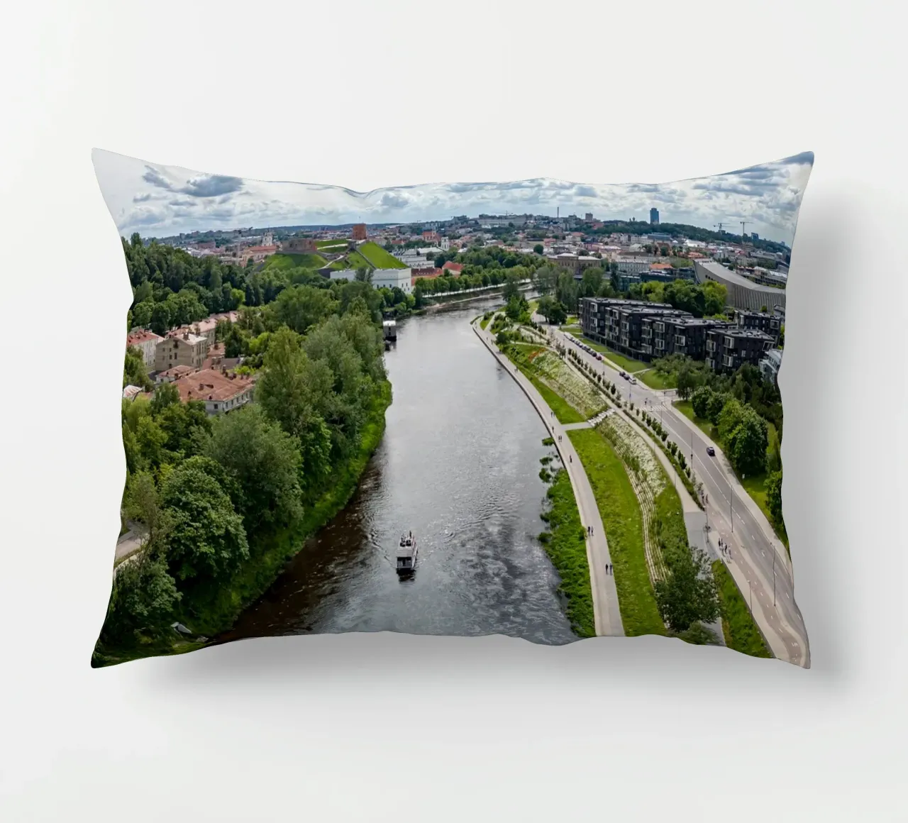 Veduta aerea di Vilnius, Lituania cuscino da anderm