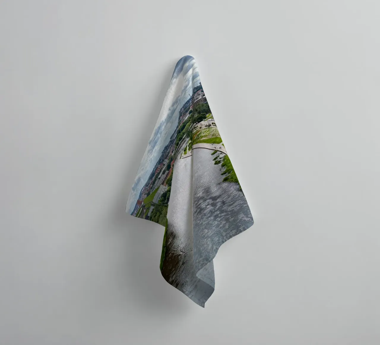 Aerial view of Vilnius, Lithuania towel by anderm