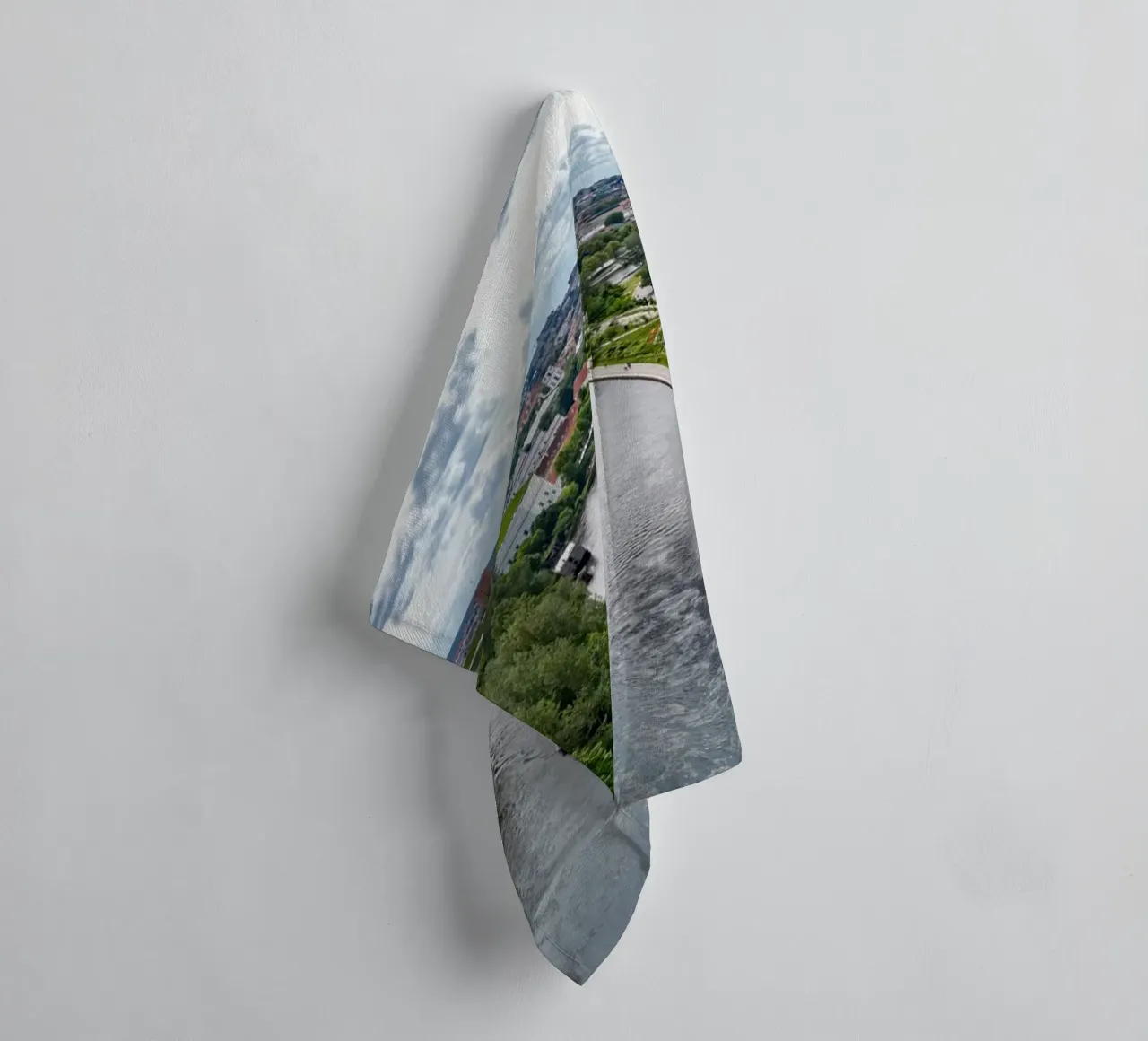 Aerial view of Vilnius, Lithuania towel by anderm
