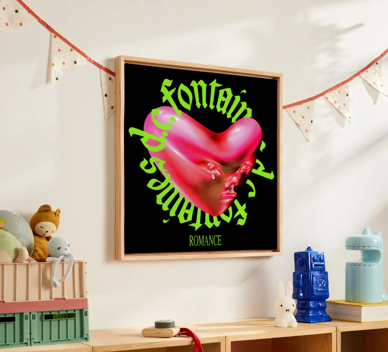 Romantisch hart canvas met Baklijst van reedharry