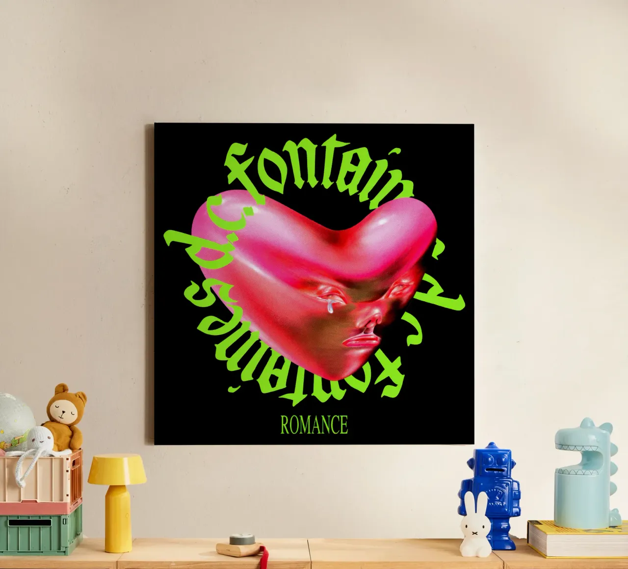 Romantisch hart canvas met Baklijst van reedharry