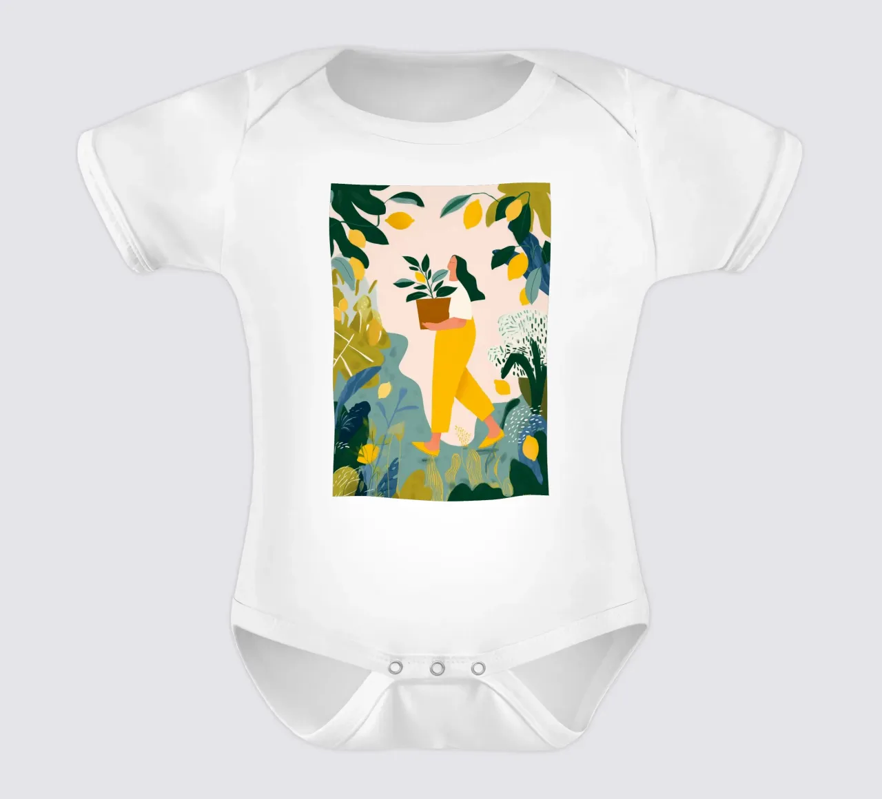 Lemon Garden II body neonato maniche corte da Clara August