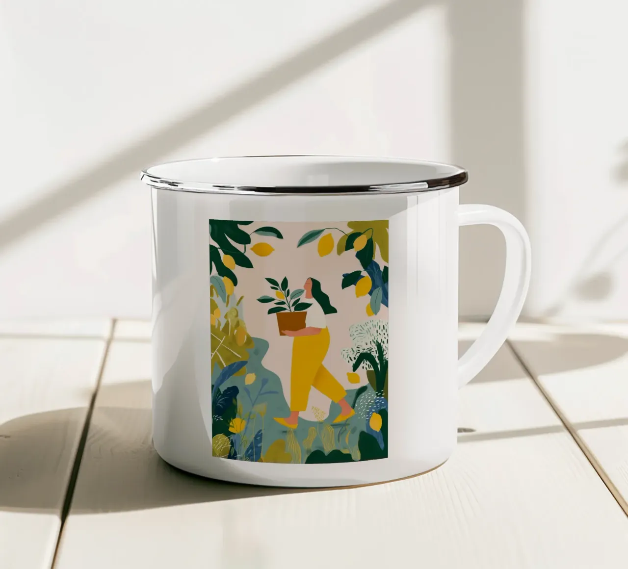 Lemon Garden II tazza in smalto da Clara August