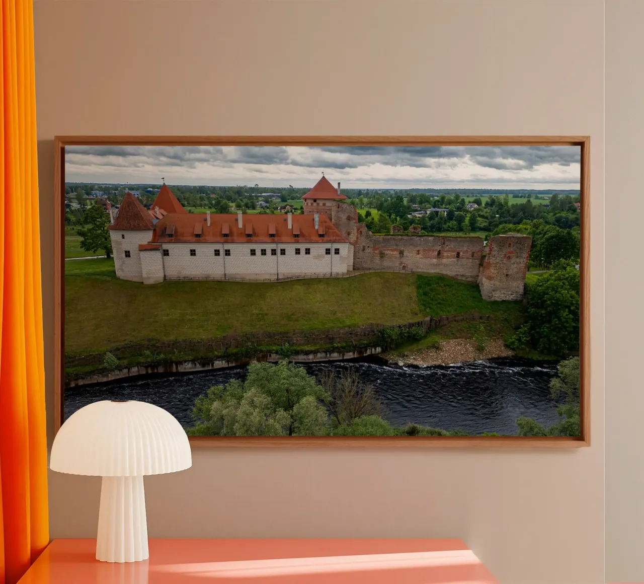 Castle of Bauska in Latvia canvas with Floater frame by anderm