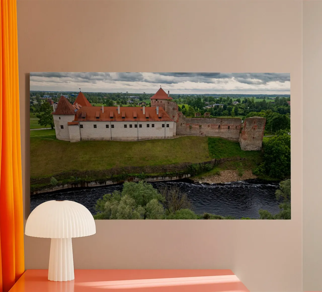 Castle of Bauska in Latvia canvas with Floater frame by anderm