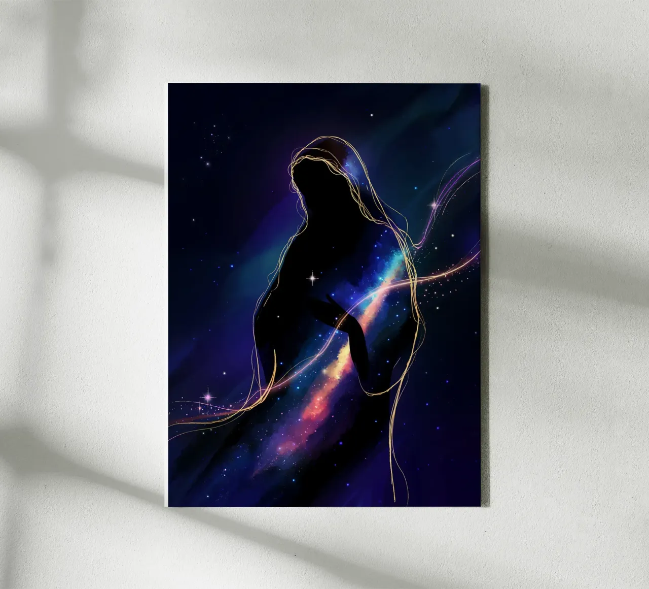Vierge Marie - Heavenly light and spirituality canvas with Floater frame by Plain Thoughts