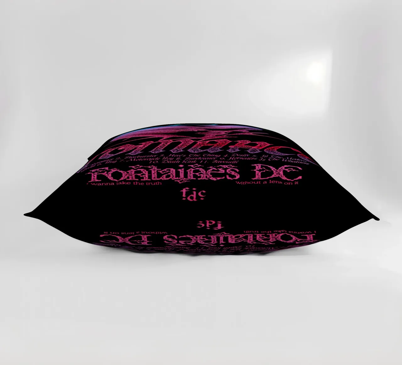 Romance Tracklist Black decorative cushion by reedharry