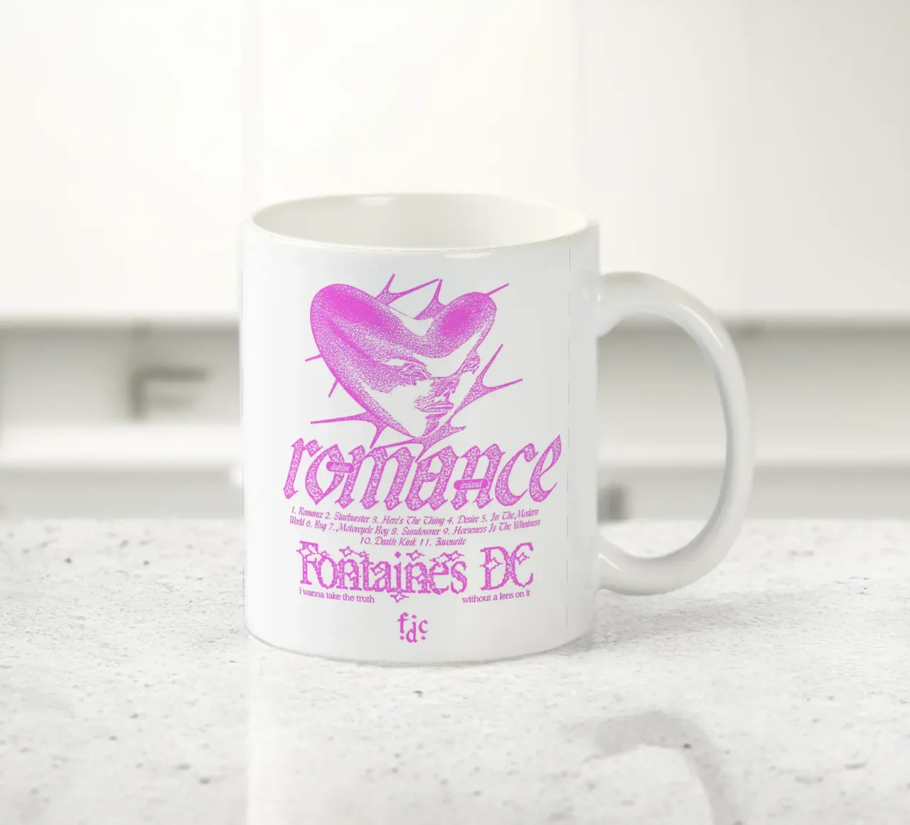 Romance Tracklist Bianco tazza in ceramica da reedharry