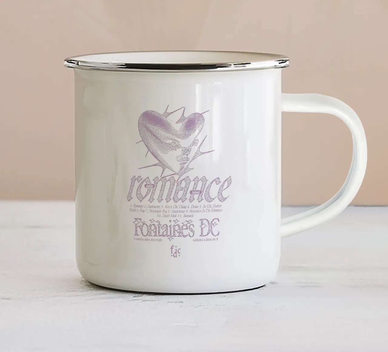 Romance Tracklist Bianco tazza in smalto da reedharry