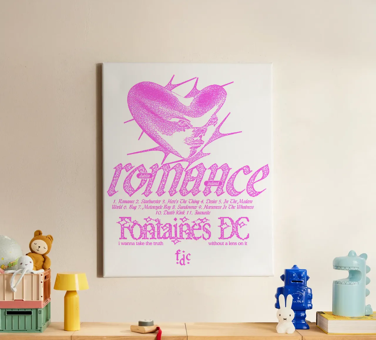 Romance Tracklist Wit canvas met Baklijst van reedharry