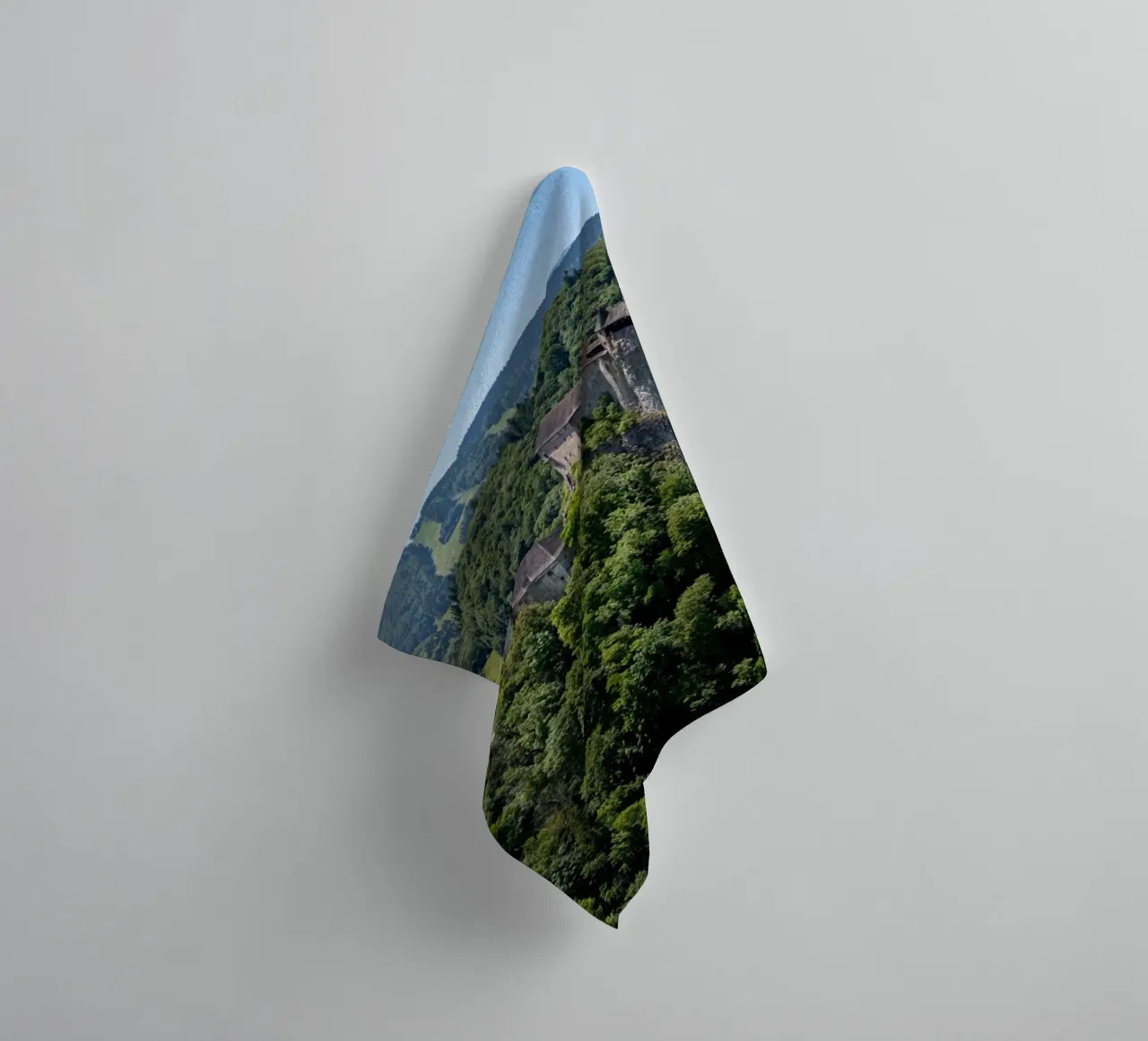 Aerial view of Orava Castle in Slovakia towel by anderm