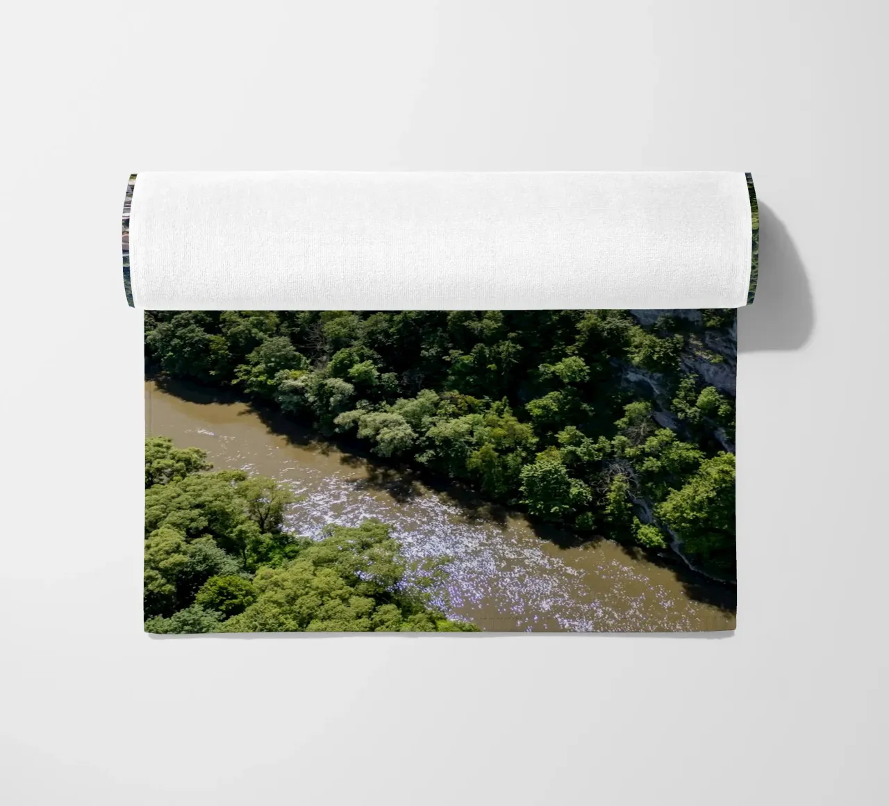 Aerial view of Orava Castle in Slovakia beach towel by anderm