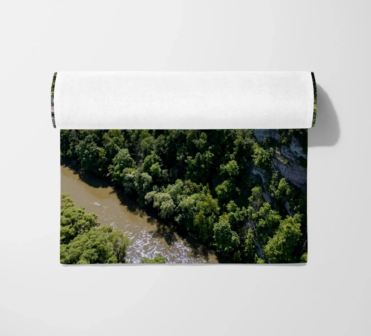 Aerial view of Orava Castle in Slovakia beach towel by anderm