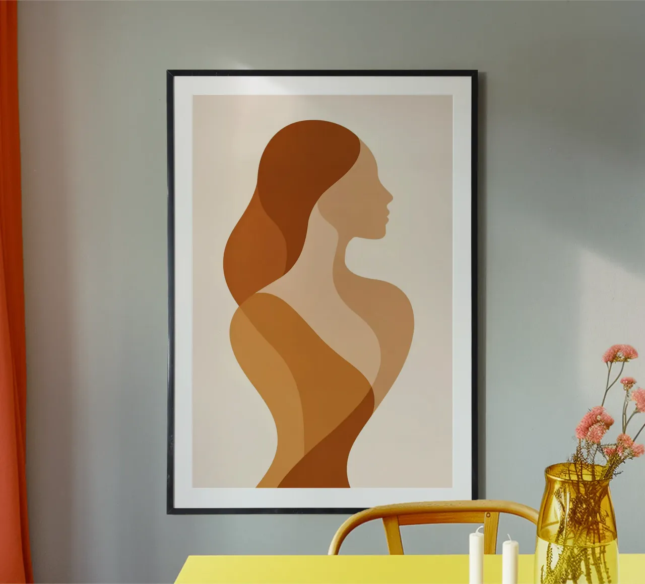 Grazia interiore - Sagoma femminile astratta poster da Graceful Desine