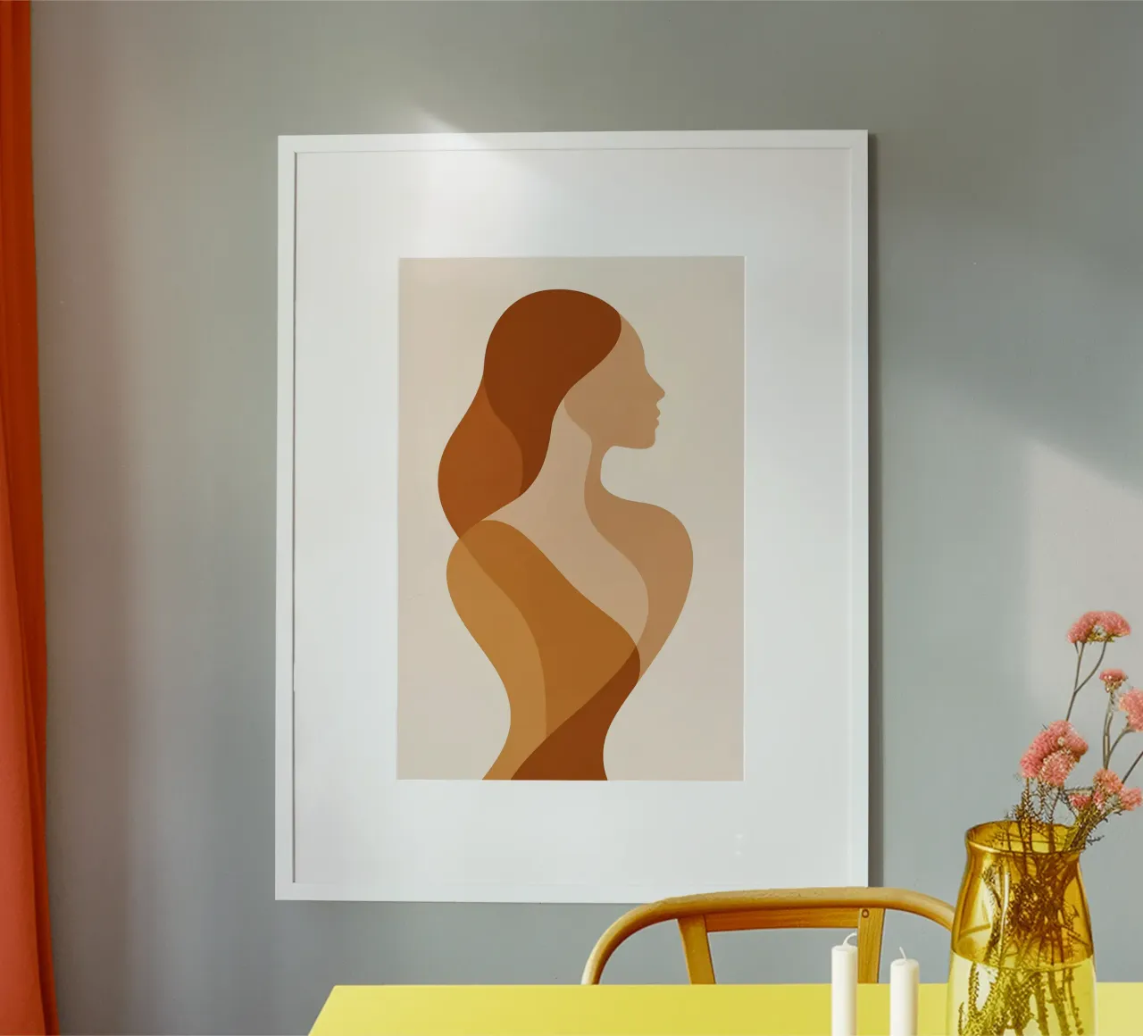 Grazia interiore - Sagoma femminile astratta poster da Graceful Desine