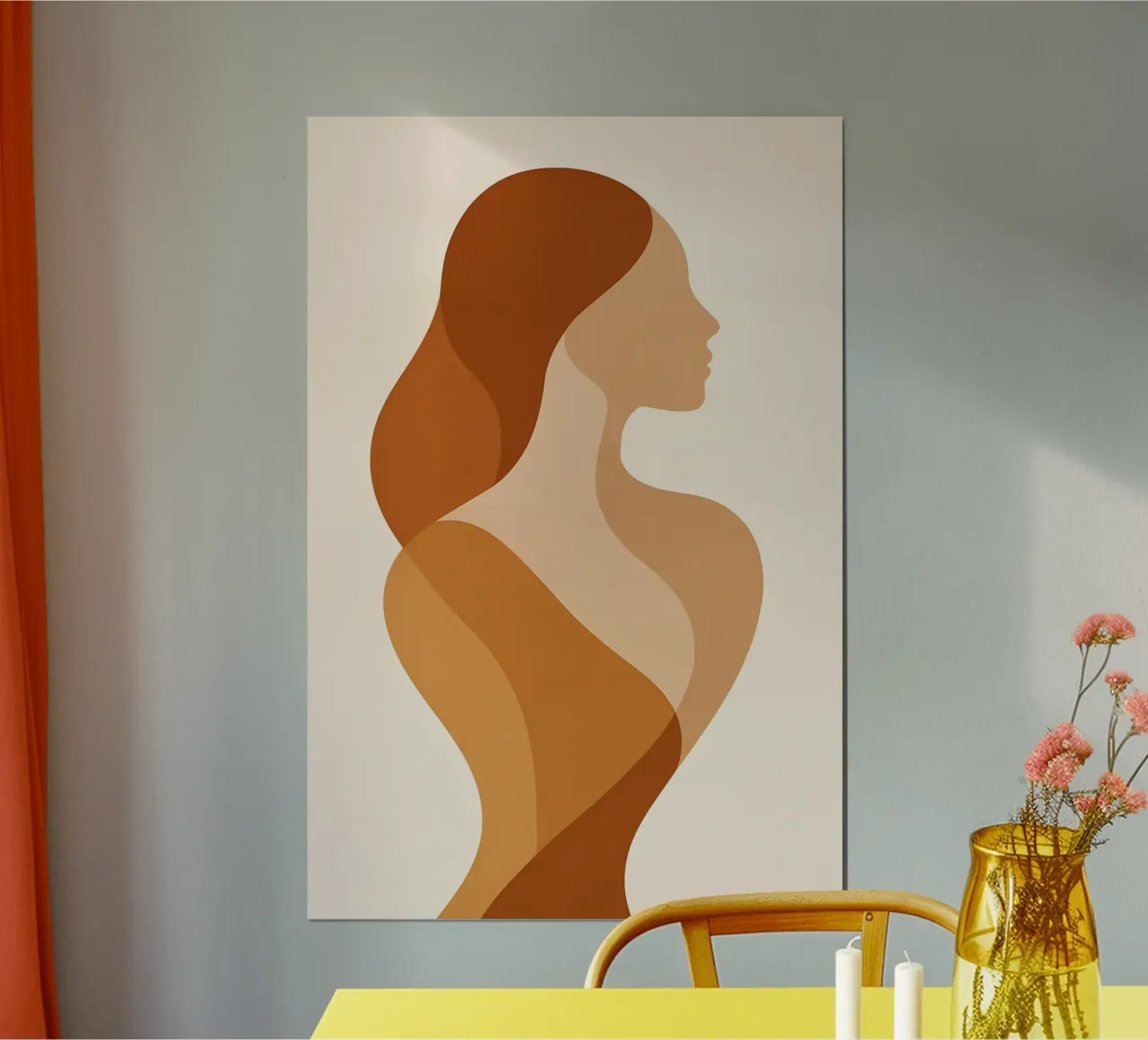 Grazia interiore - Sagoma femminile astratta poster da Graceful Desine