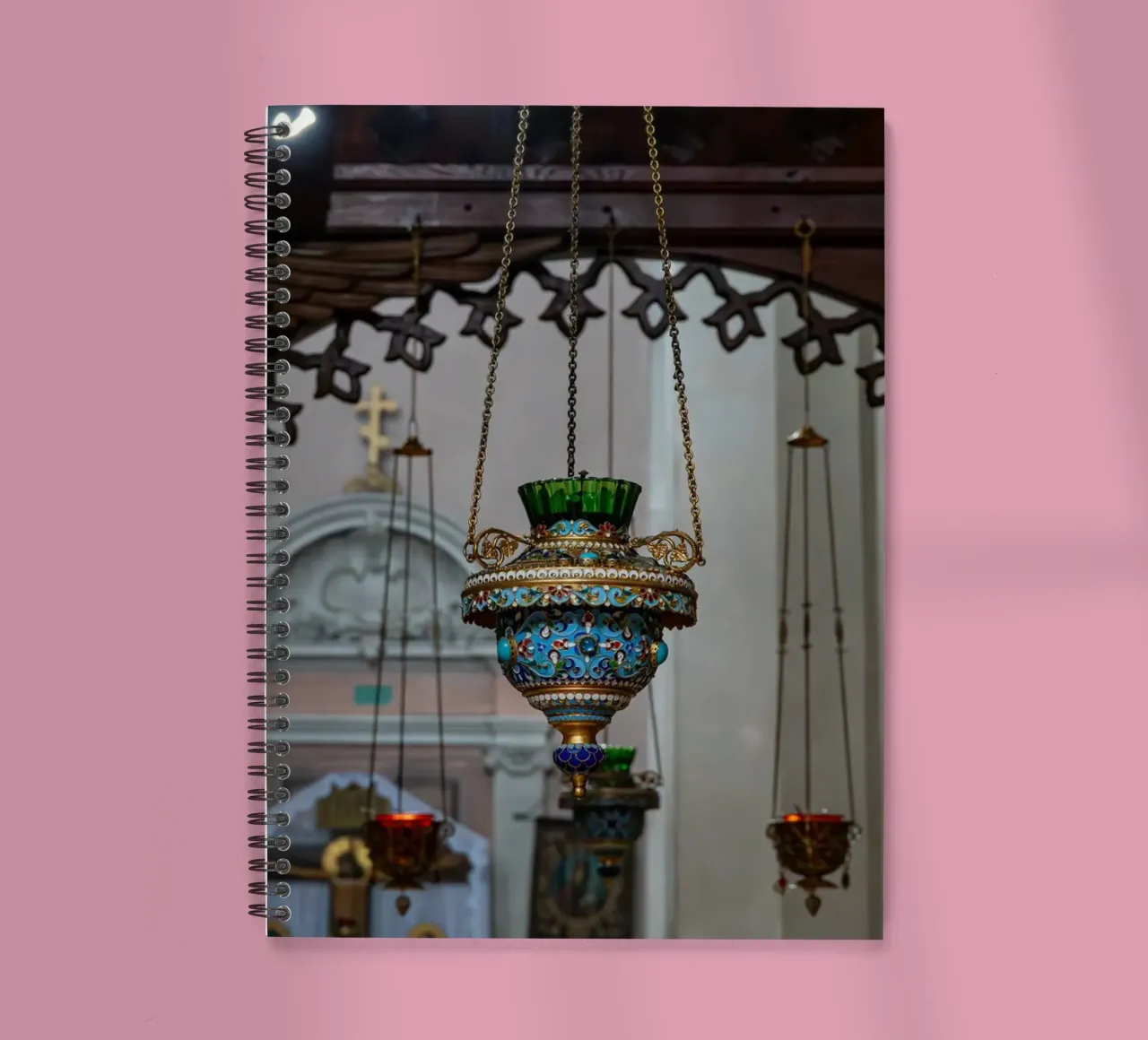 Hanging decor in an orthodox church spiral notebook by anderm