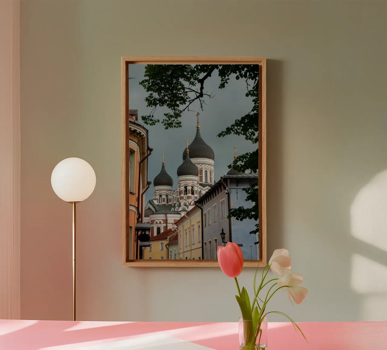 Alexander Nevski orthodoxe kathedraal in Tallin, Estland canvas met Baklijst van anderm