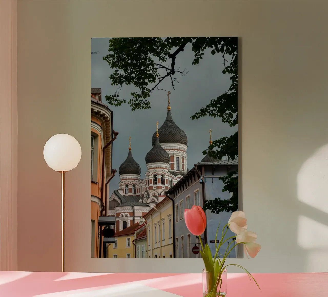 Alexander Nevski orthodoxe kathedraal in Tallin, Estland canvas met Baklijst van anderm